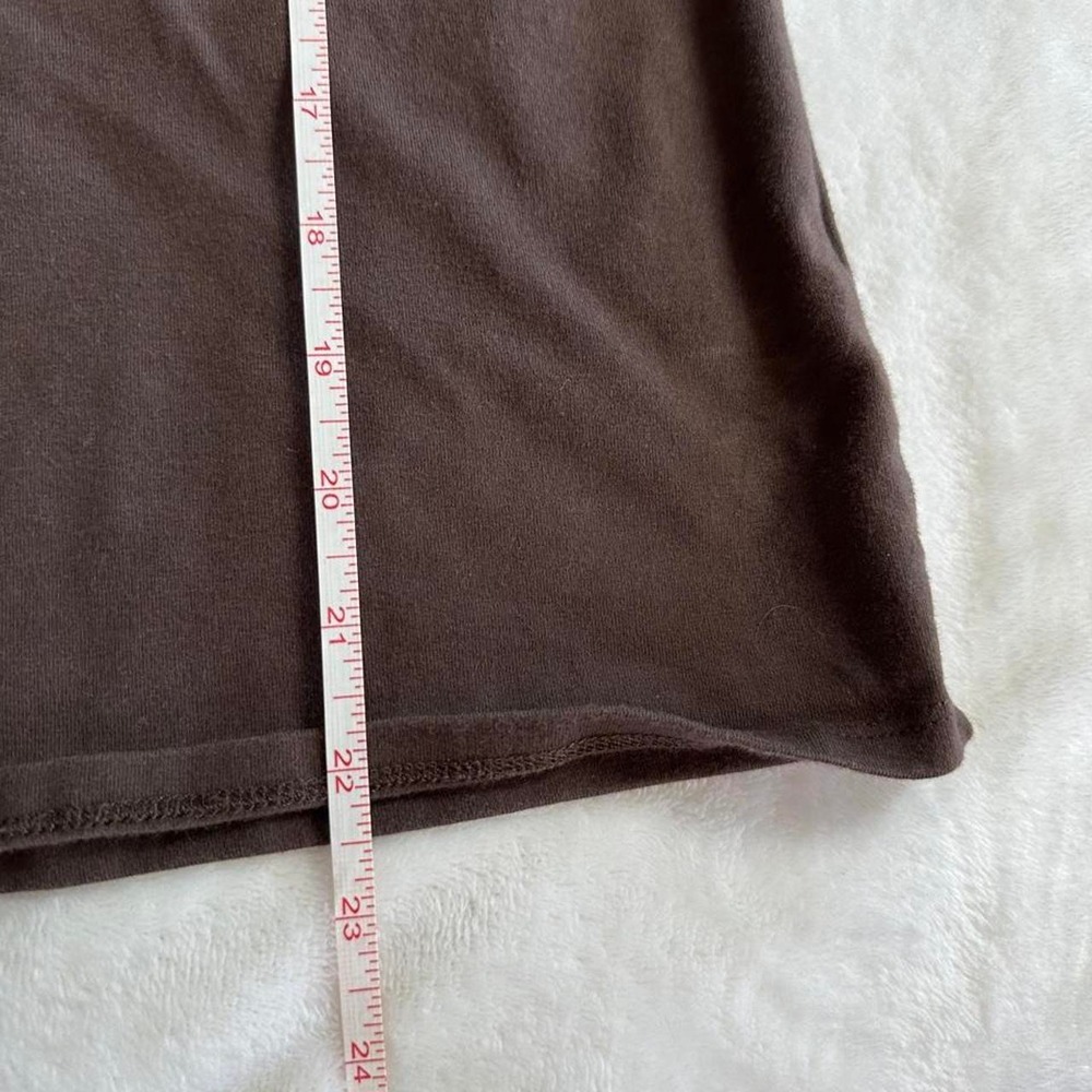 Brown short sleeve top peekaboo lace detailing y2k mcbling fairy boho - Picture 5 of 6